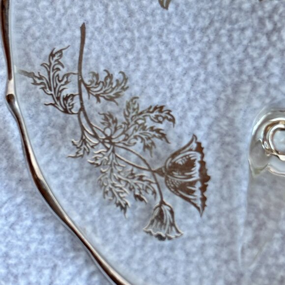 Silver City Flanders Poppy Sterling Silver on Clear Glass Footed Dish - Picture 5 of 12